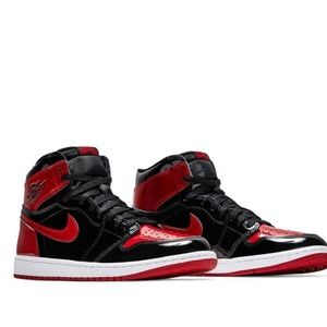 Air Jordan 1s. Patent leather breads